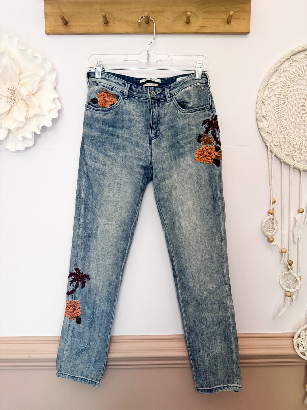 Scotch and Soda Embroidered Bandit Slim Tapered Jeans Size 26
